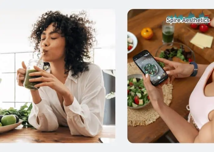 Image of woman looking into her diet and fat freezing Walton on the Hill to improve her health