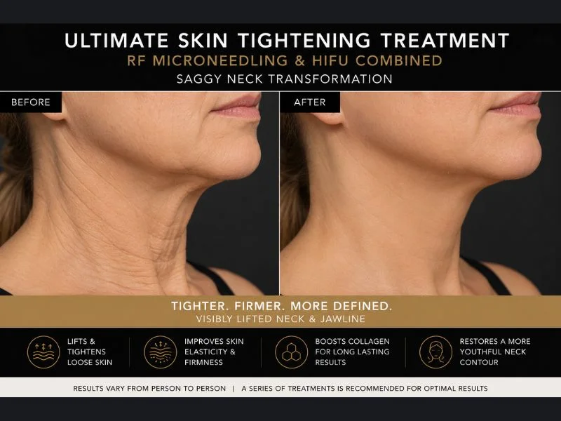 before and after Ultimate skin tightening treatment Walton on the Hill