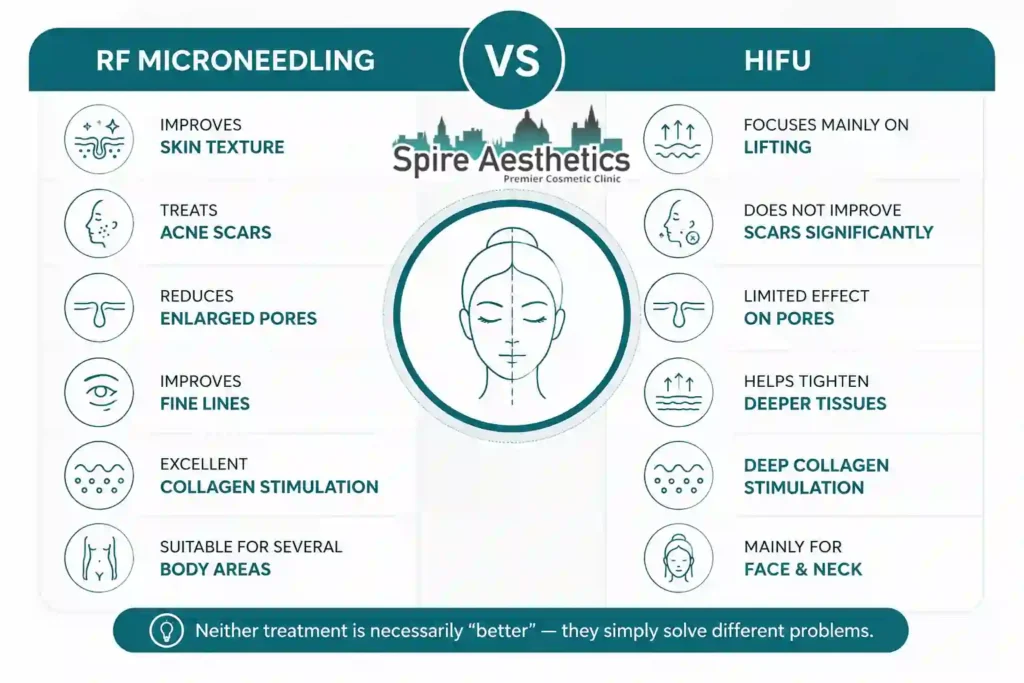 RF Microneedling vs HIFU: Which Treatment Gives Better Results Walton on the Hill?